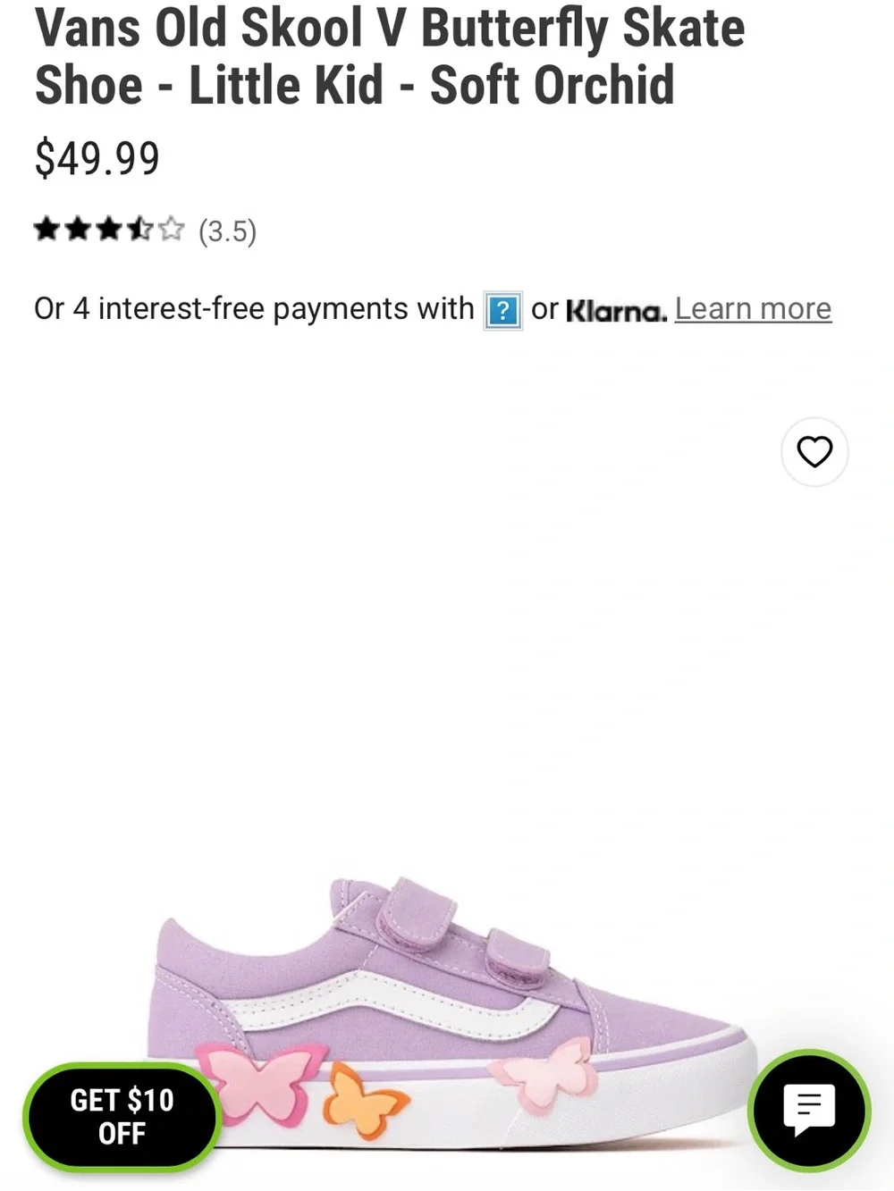 Vans Little Kid Old Skool V Butterfly Sneakers in Soft Orchid